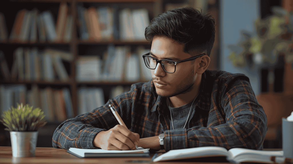 A dedicated student implementing active PTCB exam study tips with flashcards and notes