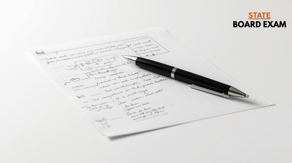 A focused candidate demonstrating competency during a state board exam